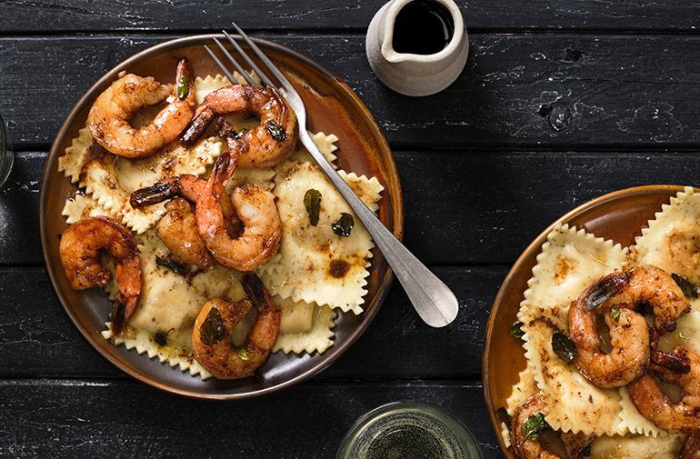 Prawn Pumpkin and Ricotta Ravioli with Browned Butter Recipe