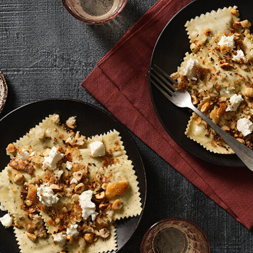 Prosciutto and Ricotta Ravioli with Hazelnut Pangrattato-Recipe